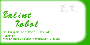 balint kobol business card